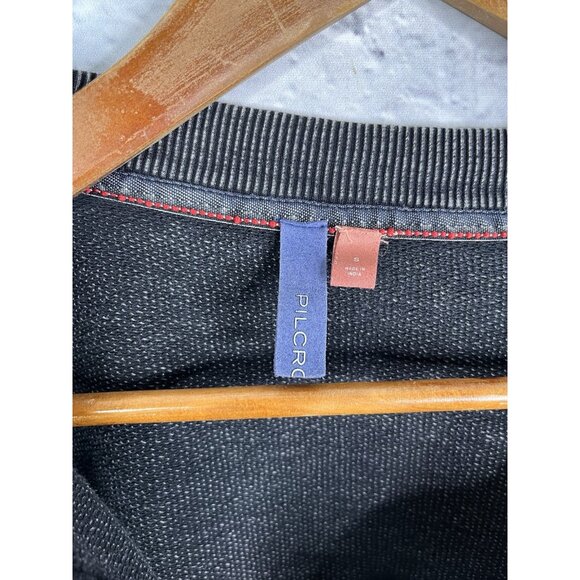 PILCRO Women's Black Faded Edge Split Hem Oversized Sweatshirt Tunic Small - Picture 4 of 5